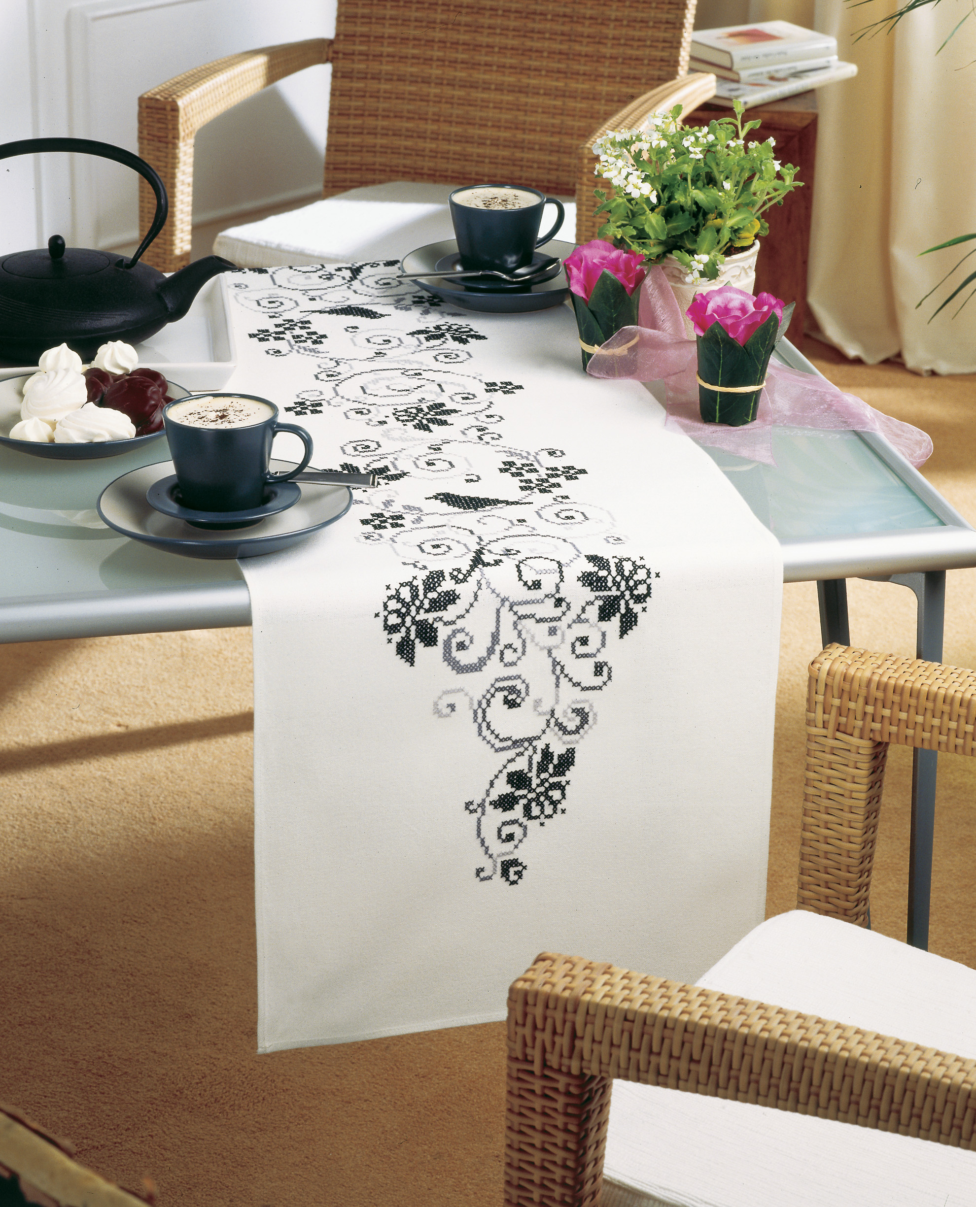 Chemin de table blanc kit complet 38/142 c 3B COM